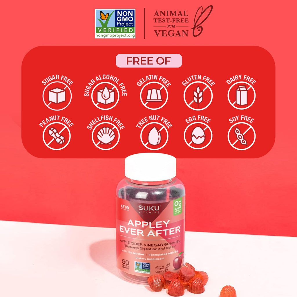 SUKU Apple Cider Vinegar Gummies with Mother, Sugar Free - 50 Gummies - image 9