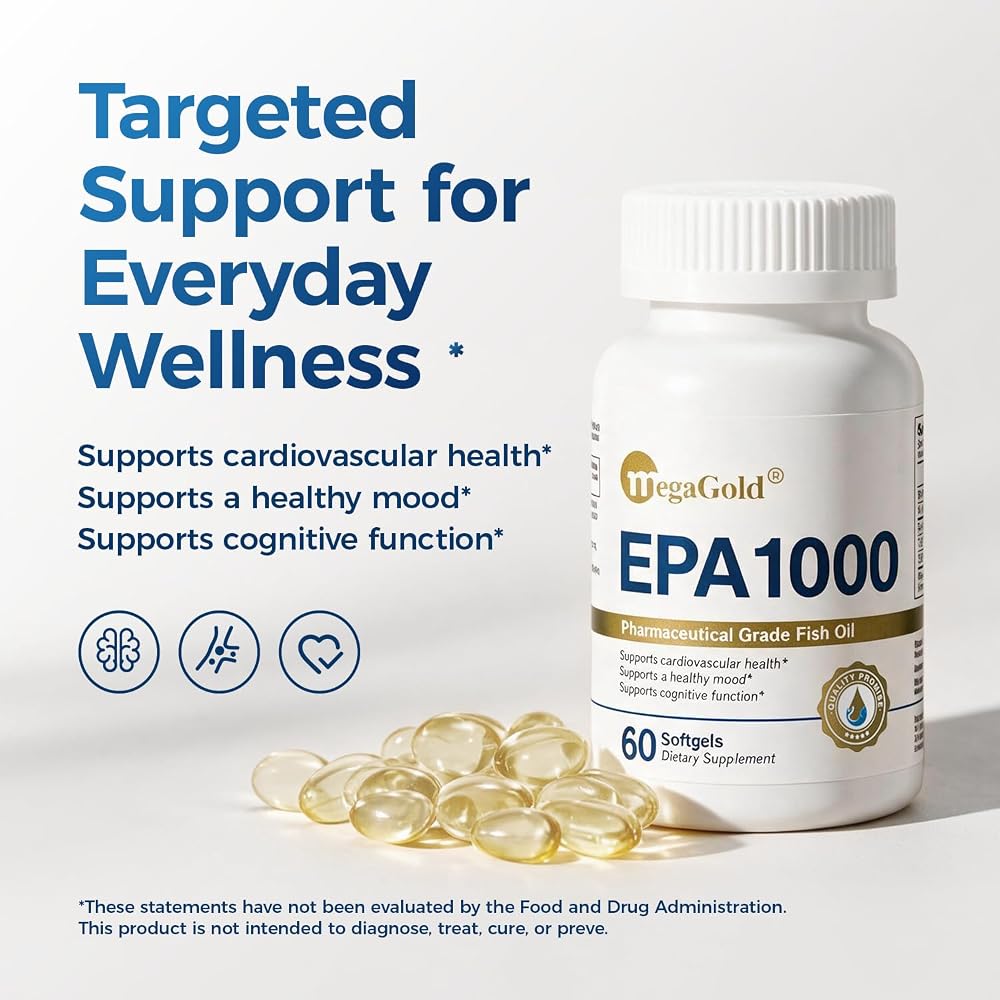 MegaGold EPA1000 Omega 3 Fish Oil, EPA Supplement