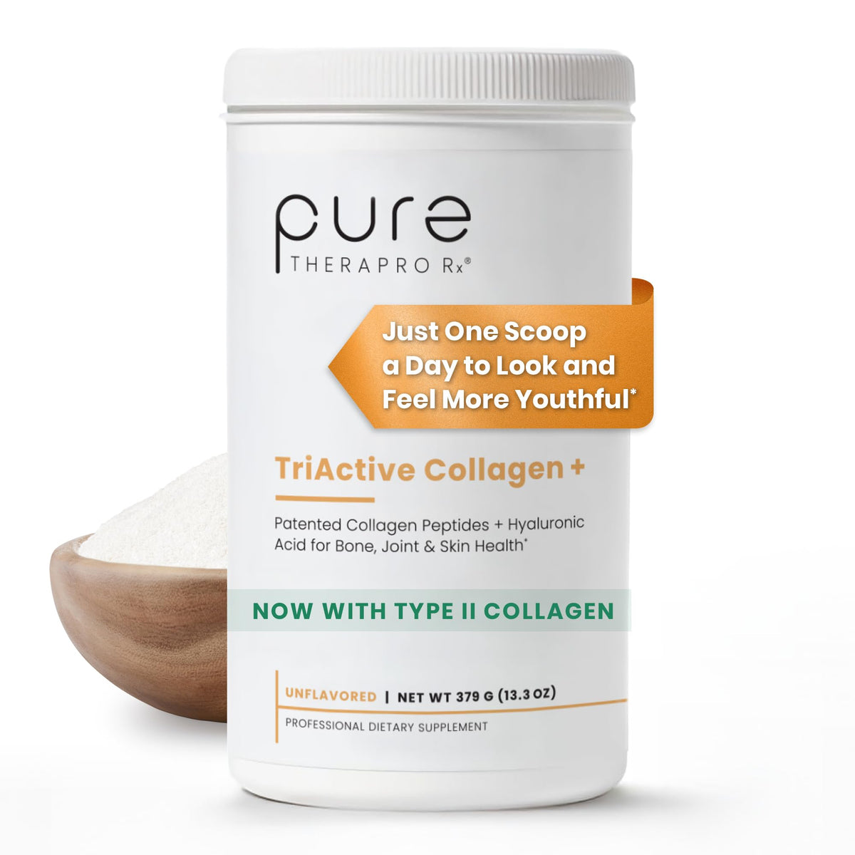 Pure Therapro Rx TriActive Collagen Powder for Hair, Skin & Nails - 30 Servings