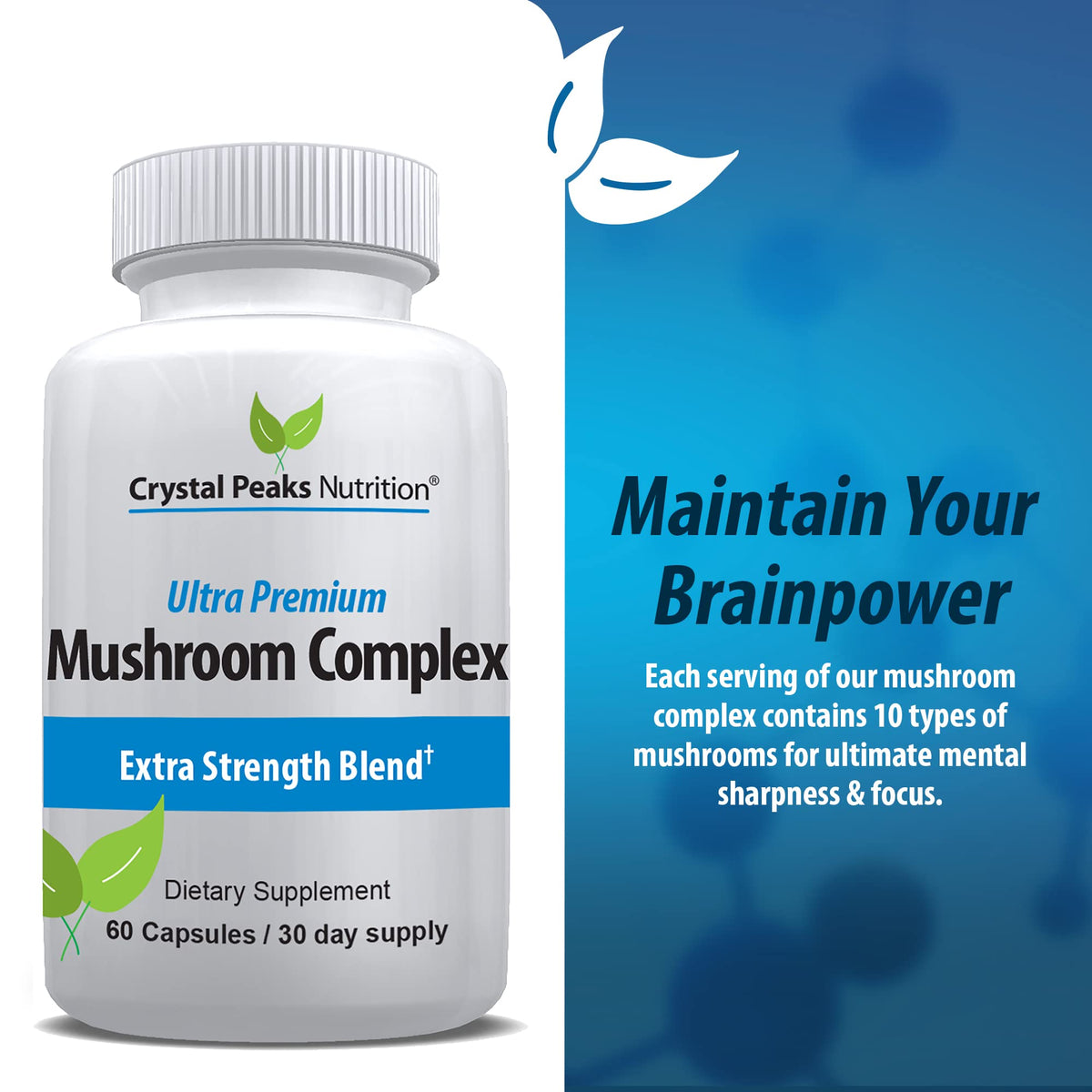 Crystal Peaks Nutrition 10 Mushroom Complex Capsules - 60 Capsules - image 2