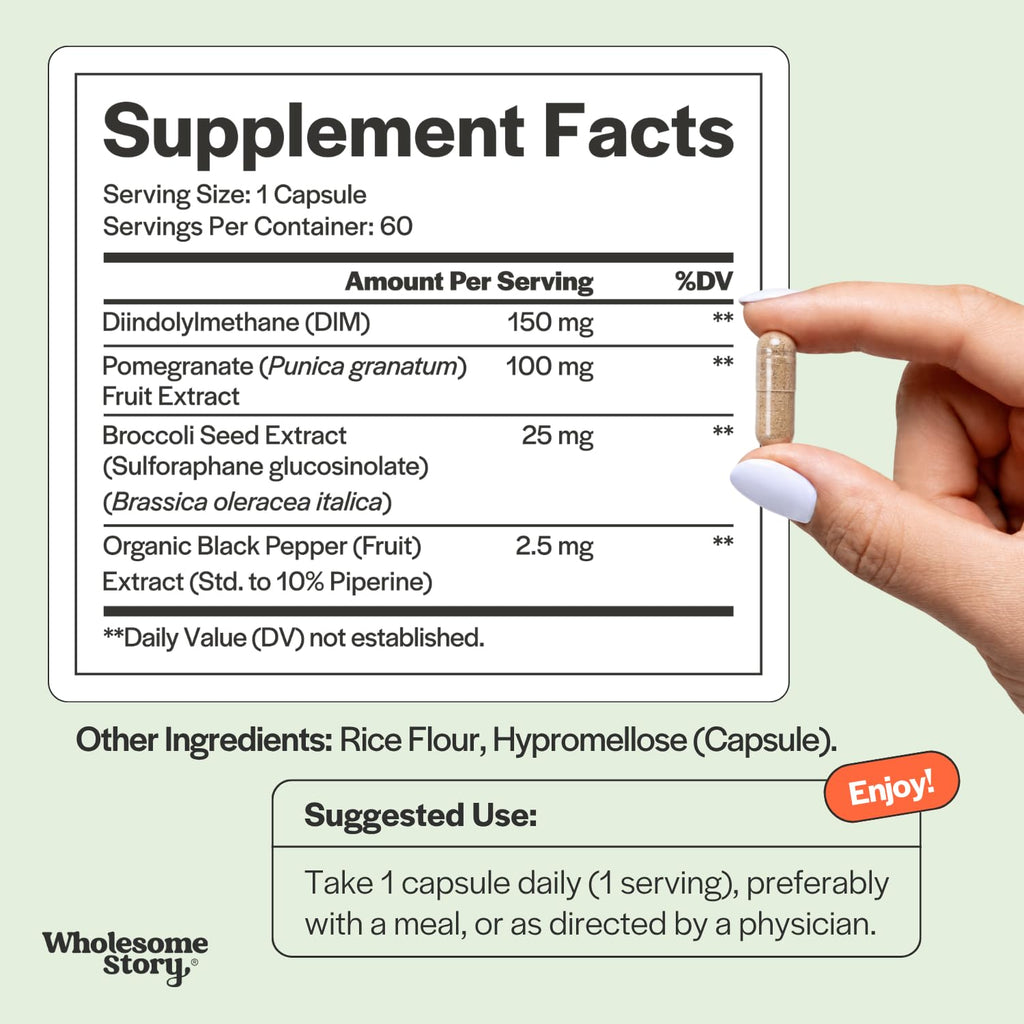 Wholesome Story DIM Supplement for Hormone Balance - 60 Capsules - image 4