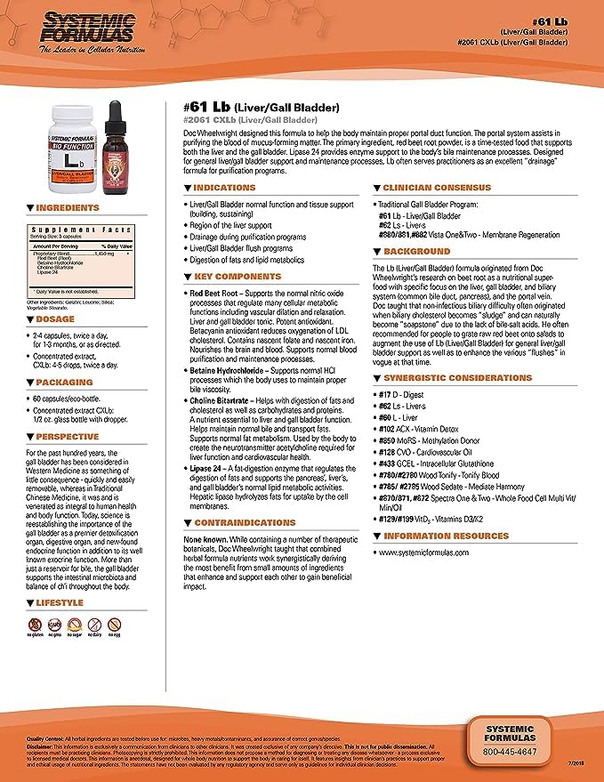 Generic Systemic Formulas LB Liver/Gall Bladder Support - 120 Capsules - image 5