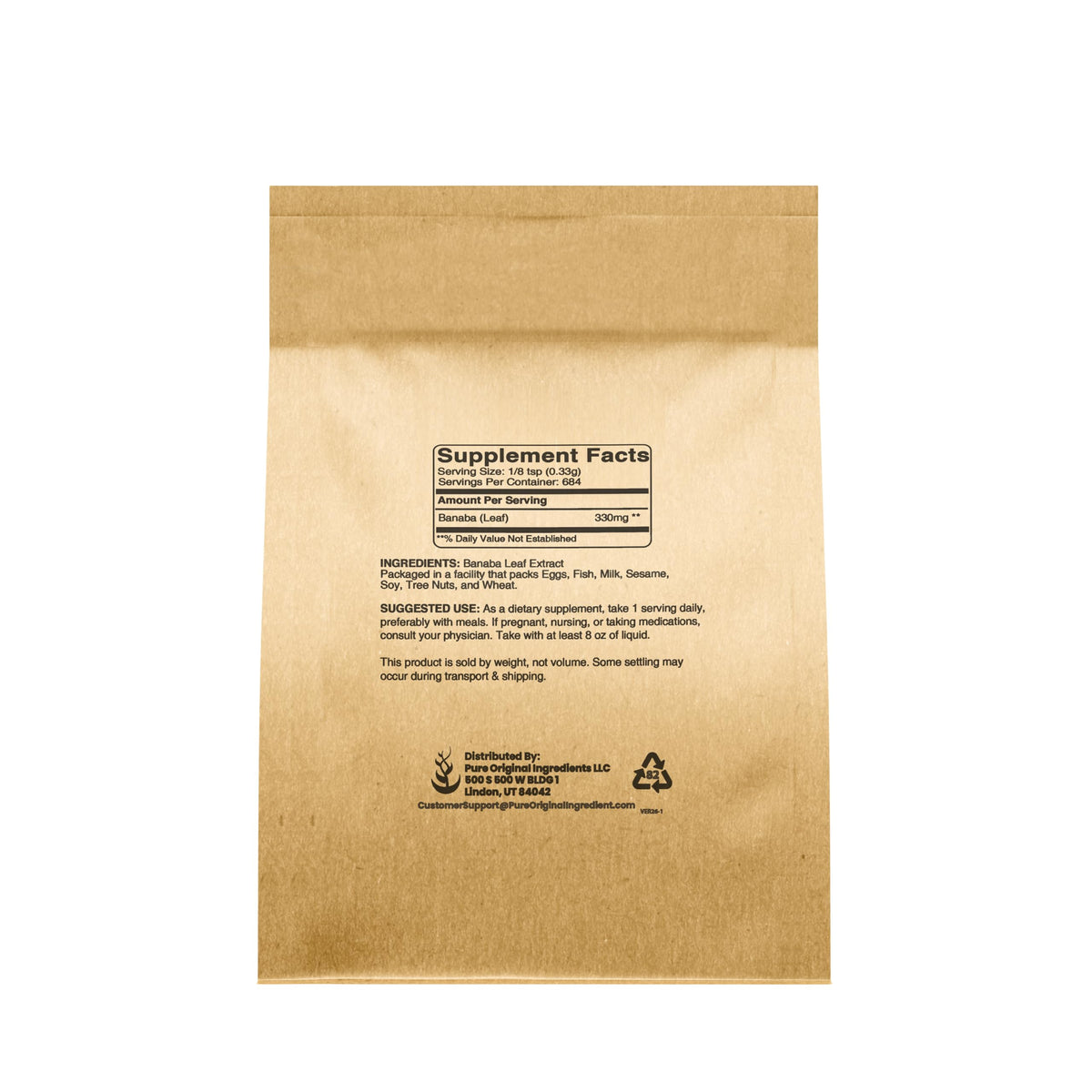 Pure Original Ingredients Banaba Leaf Powder Always Pure