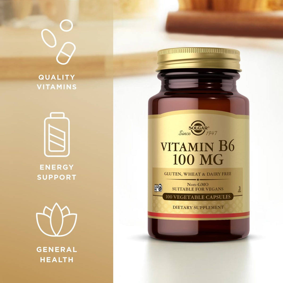 Solgar Vitamin B-6 100mg - 100 Capsules - image 4