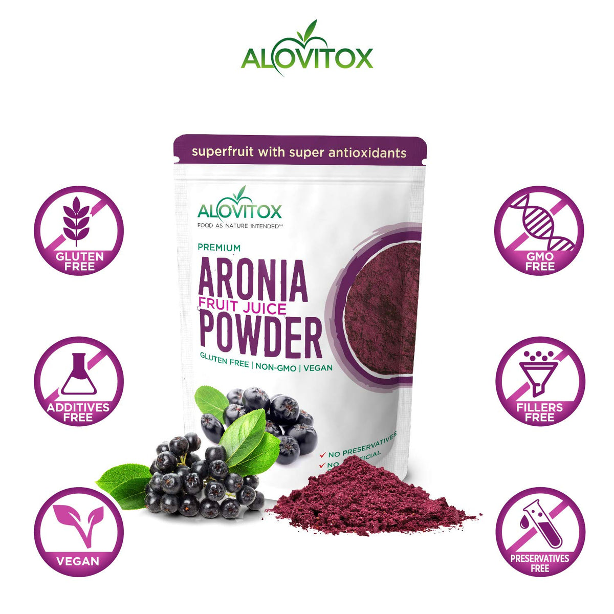 Alovitox Aronia Berry Powder Antioxidant Superfood - 16 oz - image 3