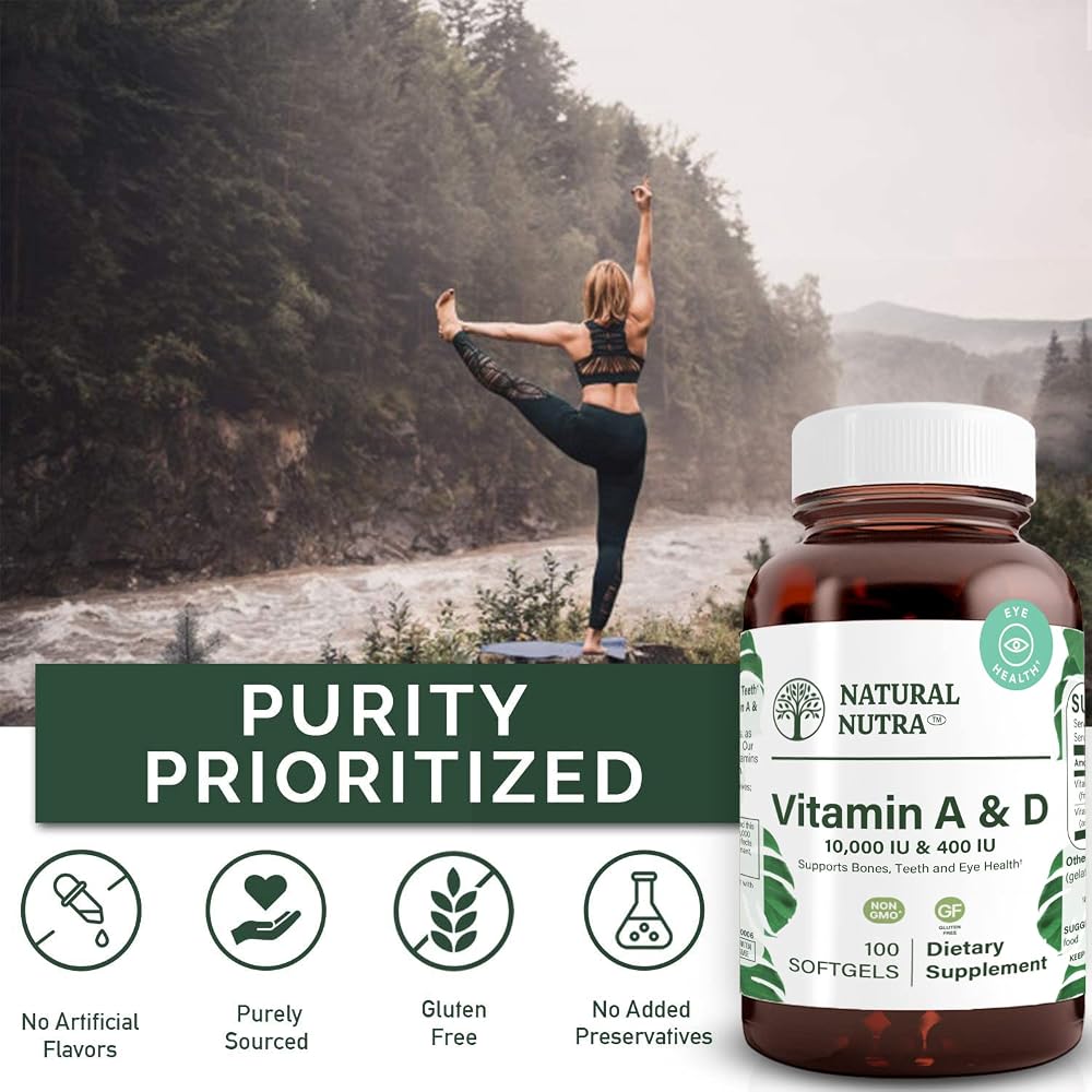 Natural Nutra Vitamin A and D 10000 IU & 400 IU - 100 Softgels - image 4