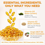 GREENPEOPLE Vitamin D3 K2 MK-7 Softgels Supplement - 300 Softgels - image 3
