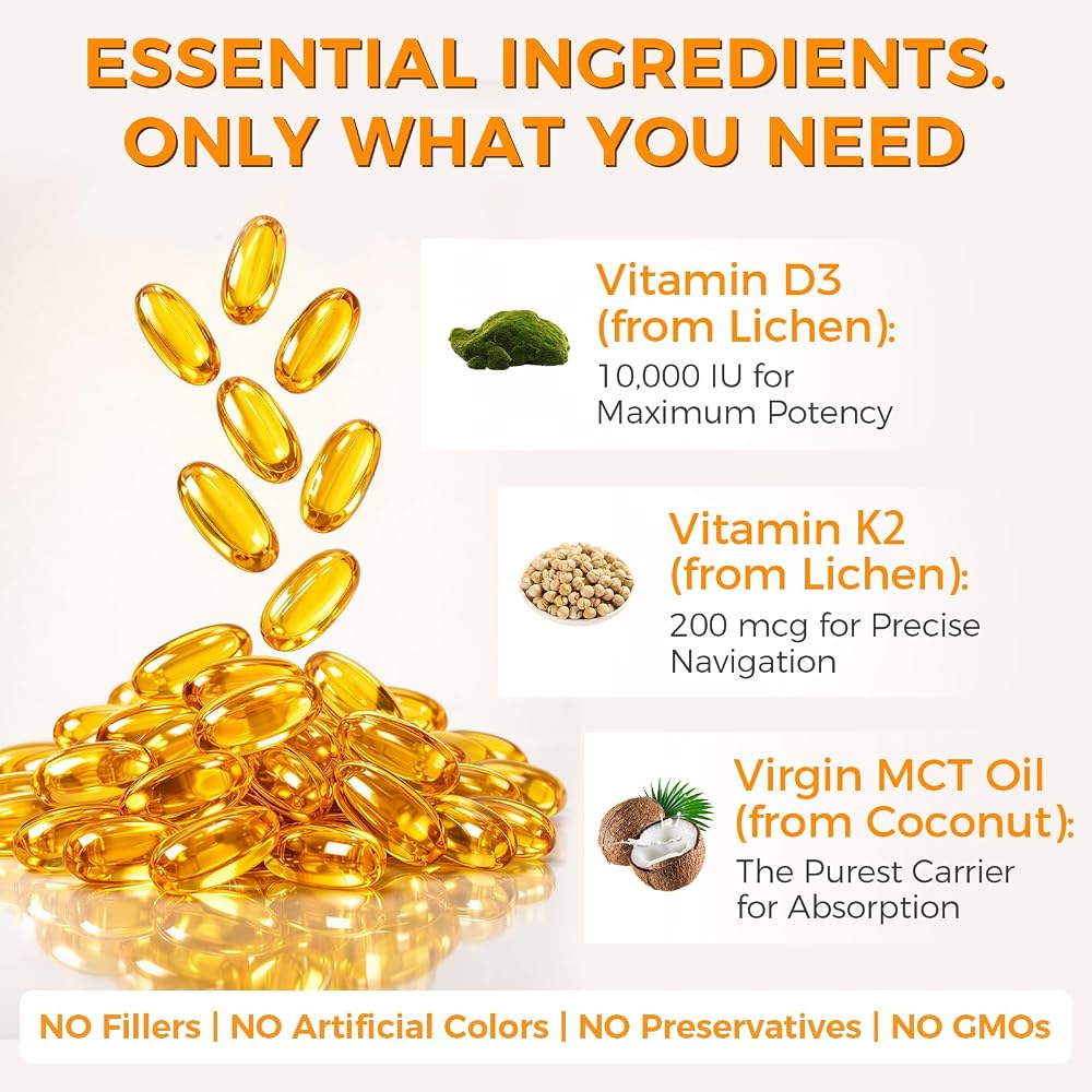 GREENPEOPLE Vitamin D3 K2 MK-7 Softgels Supplement - 300 Softgels - image 3