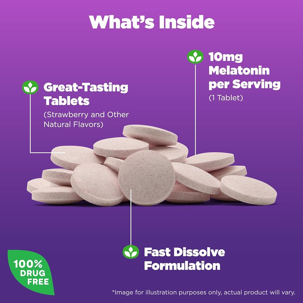 Natrol Melatonin 10mg & Biotin 10000mcg Fast Dissolve Bundle - image 4
