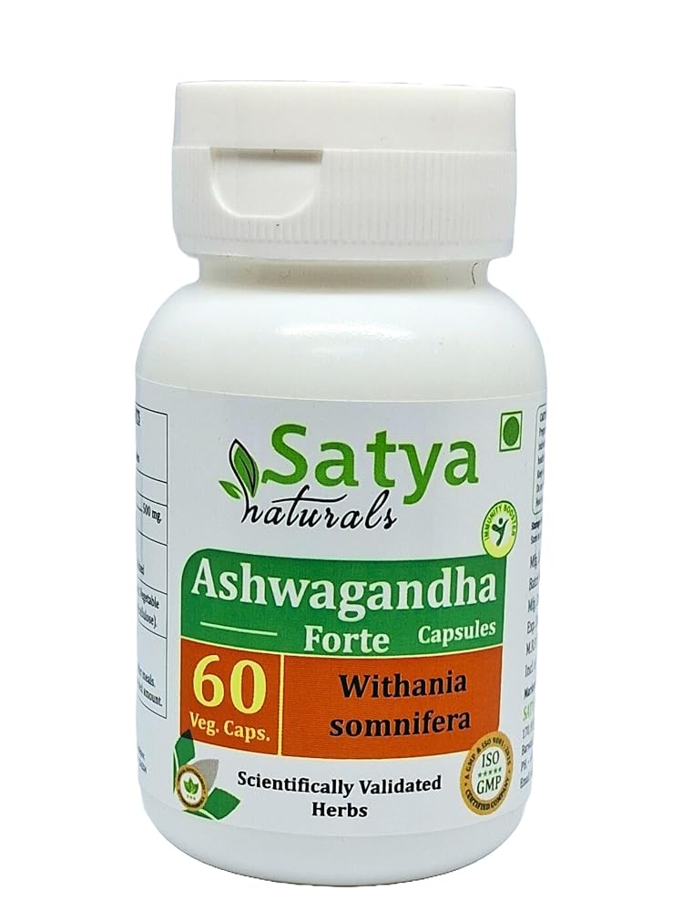 Satya Naturals Ashwagandha Forte Capsules 500 mg. 60 Veg. Capsule