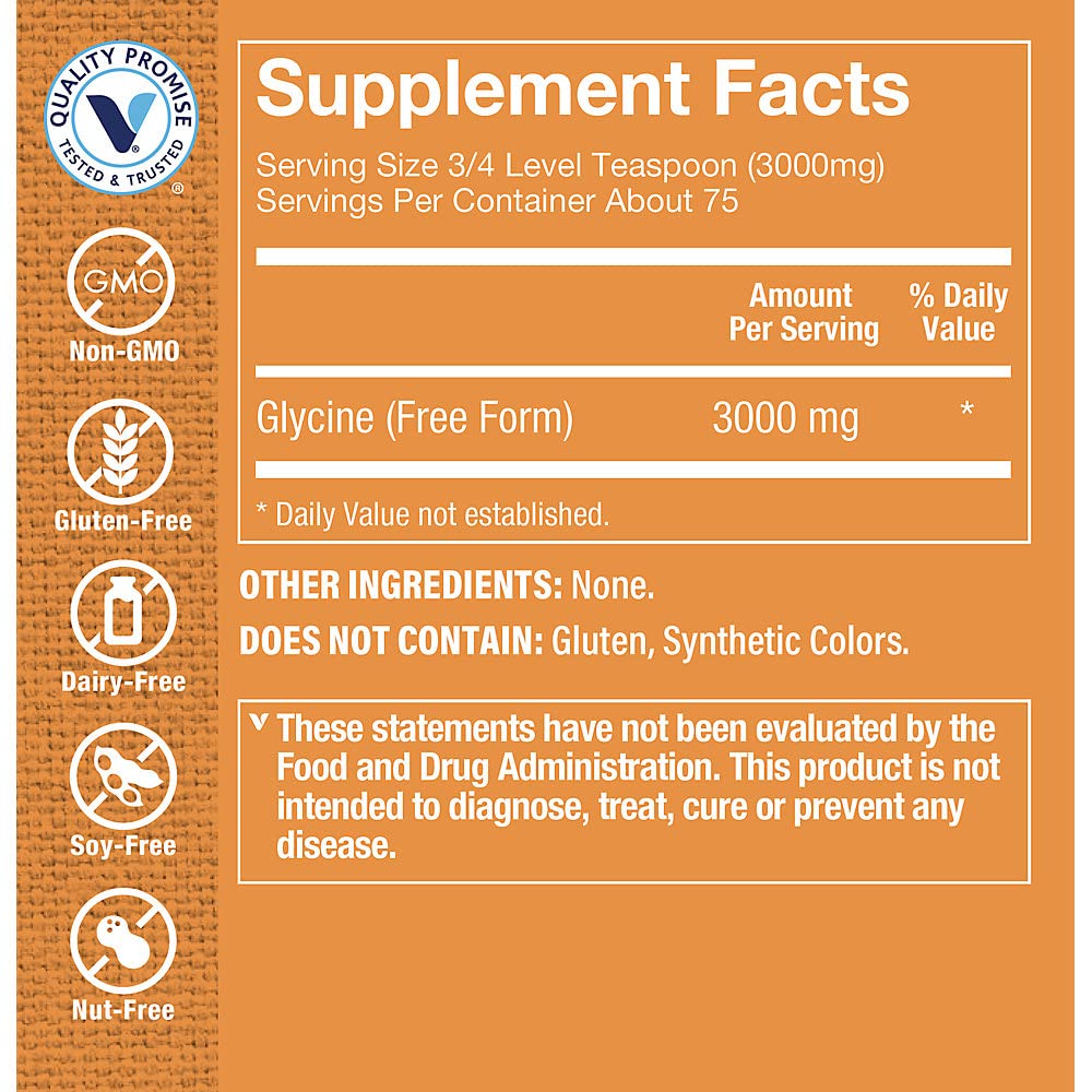 The Vitamin Shoppe Glycine Powder 3000mg for Sleep - 75 Servings - image 2