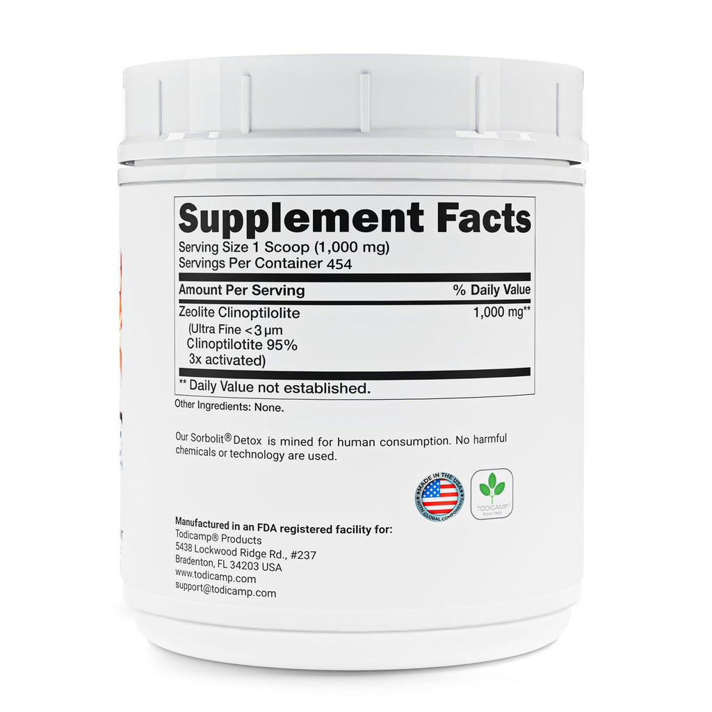 TODICAMP Zeolite Detox Binder Clinoptilolite Powder - 1 Pound - image 2