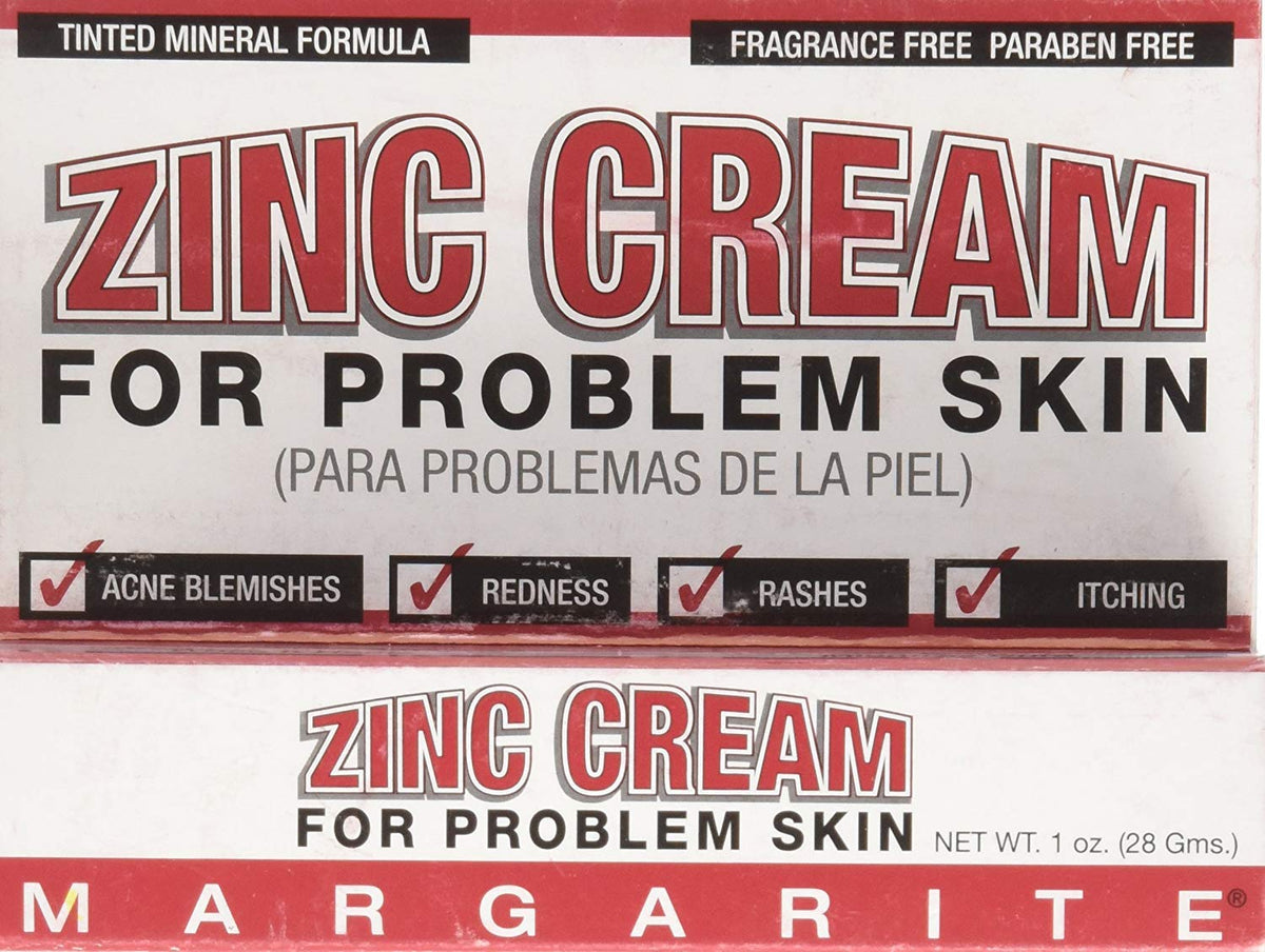 Margarite Zinc Cream for Problem Skin - 2 Pack (1 Fl Oz Each)