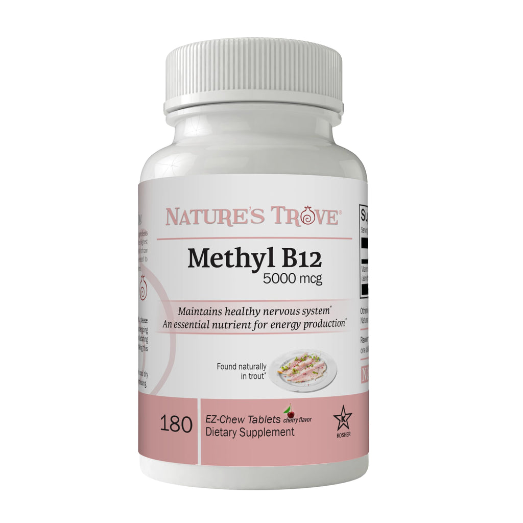 Nature's Trove Vitamin B12 Methylcobalamin 5000 mcg - 180 Chewables