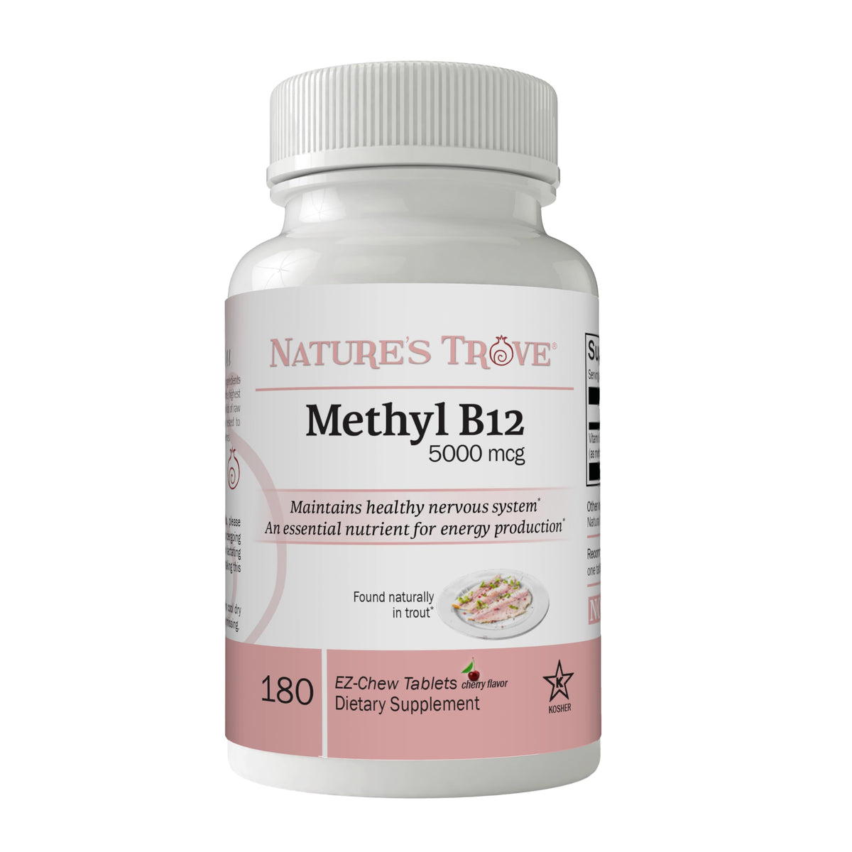 Nature's Trove Vitamin B12 Methylcobalamin 5000 mcg - 180 Chewables