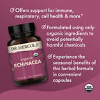 Dr. Mercola Organic Echinacea Purpurea Immune Support - 60 Capsules - image 4