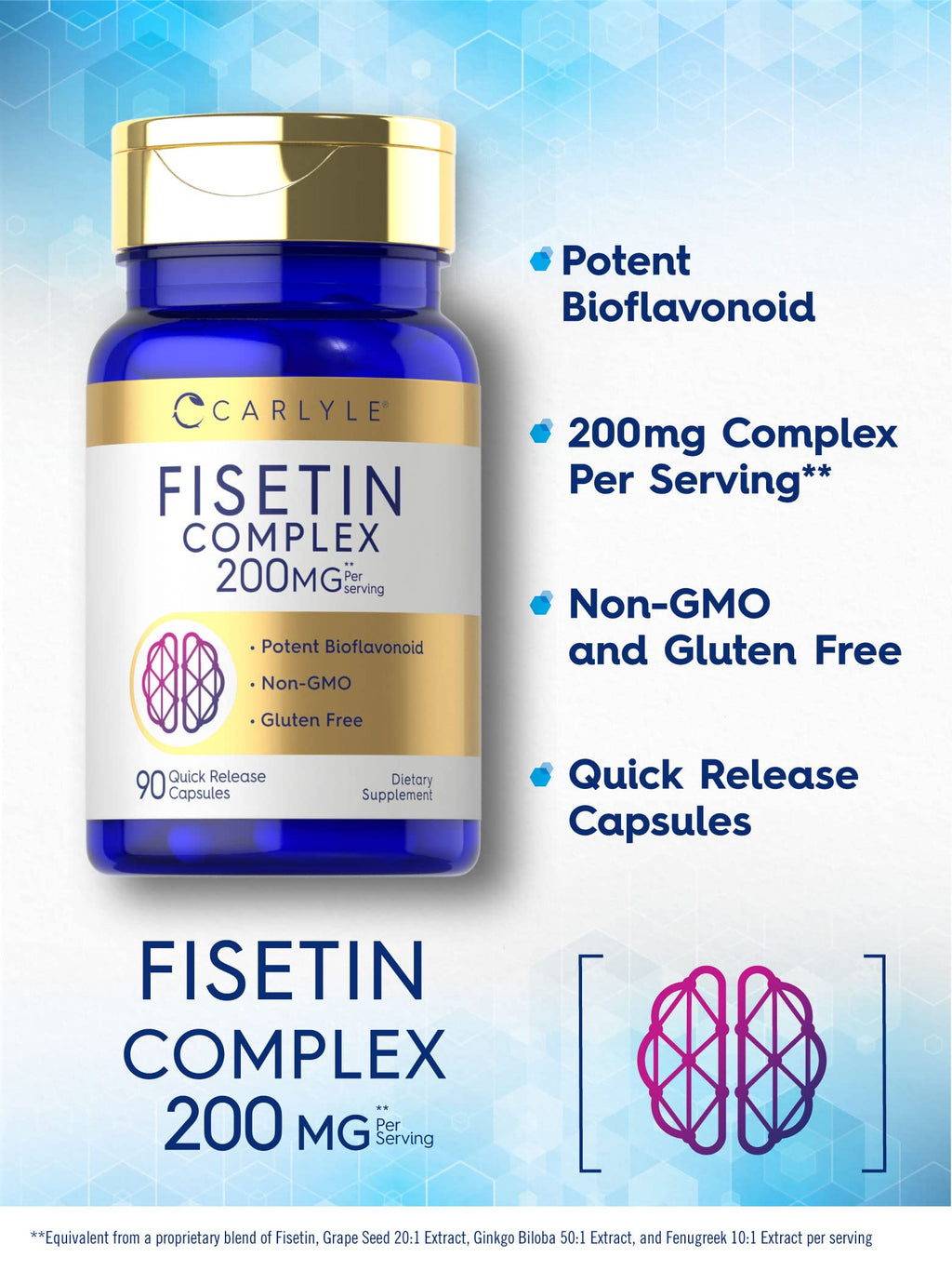 Carlyle Fisetin Complex Supplement - 90 Capsules - image 3