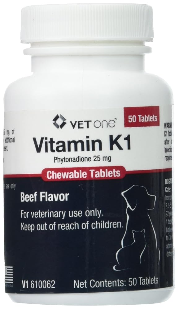 Vet One Vitamin K1 Chewable Tablets for Dogs & Cats - 50 Tablets