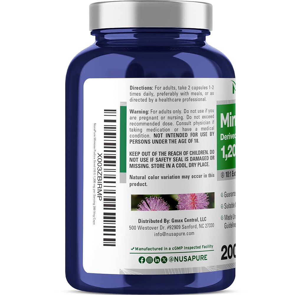 NusaPure Mimosa Pudica Vegan - 200 Vegetarian Capsules - image 3
