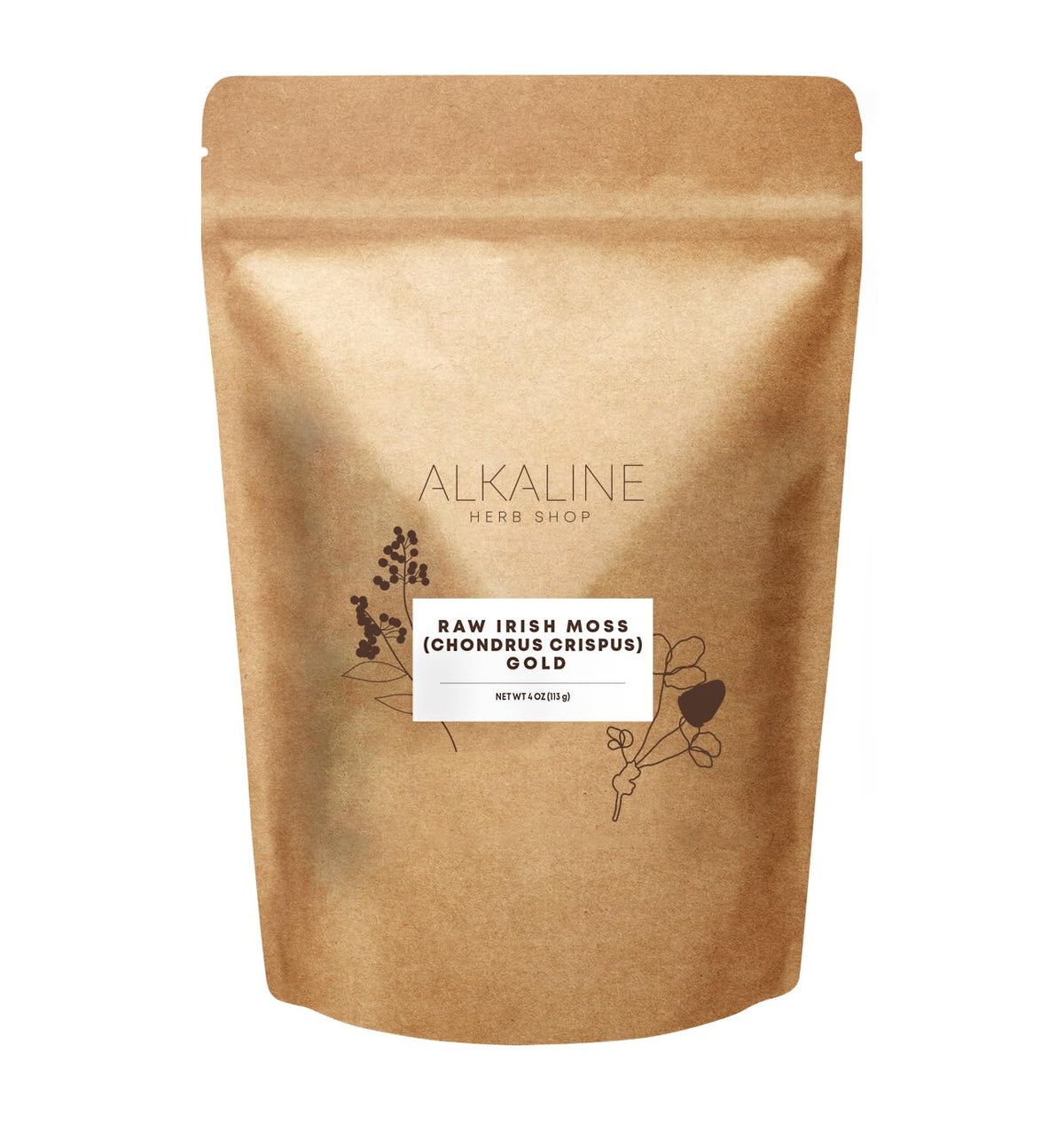 Alkaline Herb Raw Gold Sea Moss Wildcrafted - 4 oz