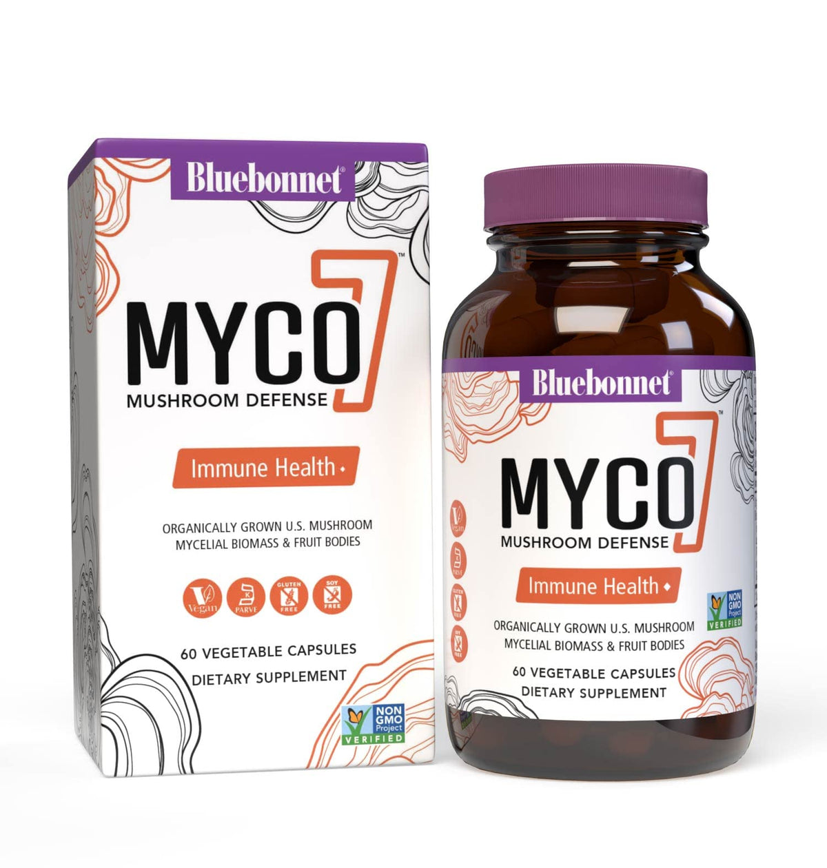 BlueBonnet Nutrition Myco-7 Mushroom Defense - 60 Vegetable Capsules