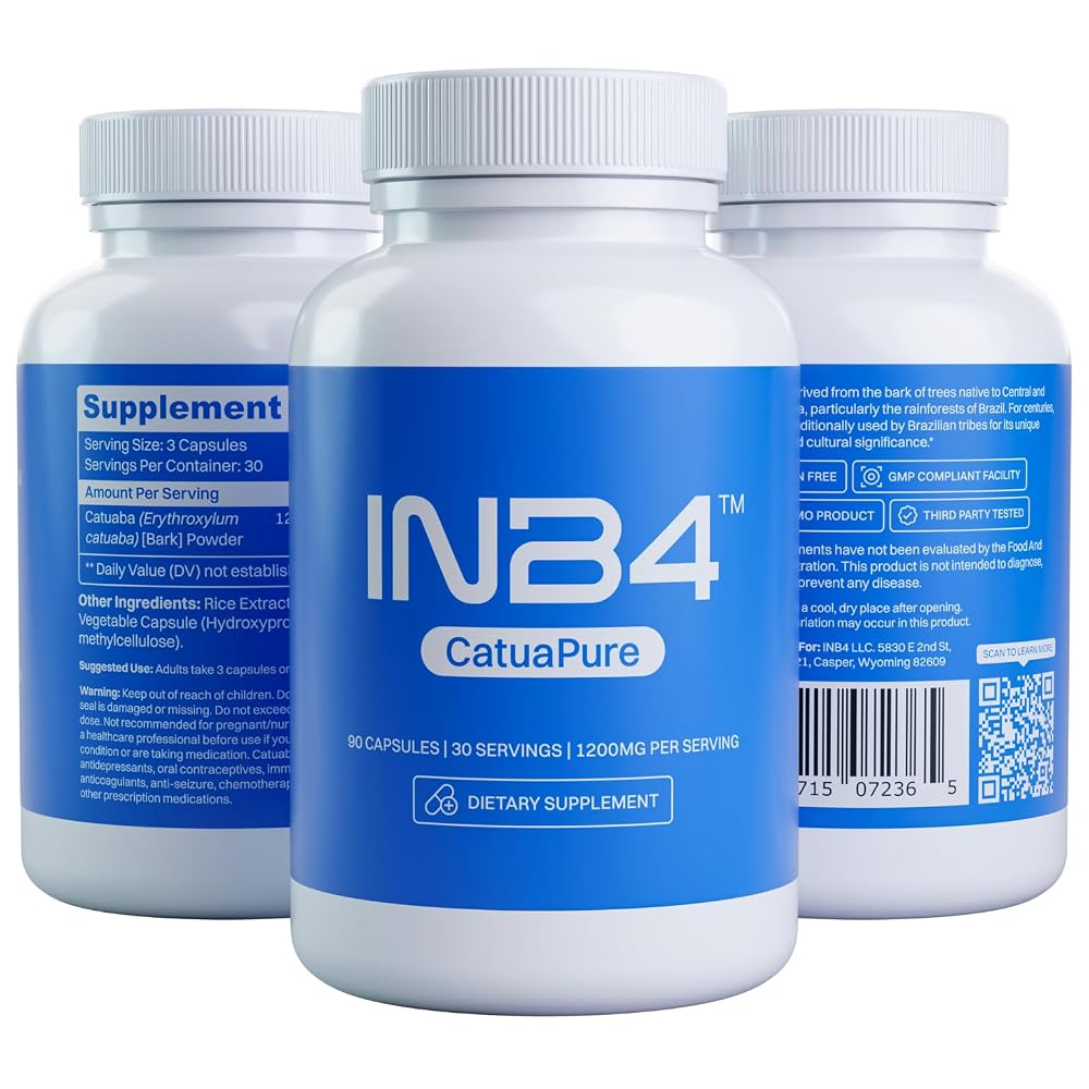 INB4 Catuaba Bark Extract 1200mg Energy Support - 90 Capsules - image 6