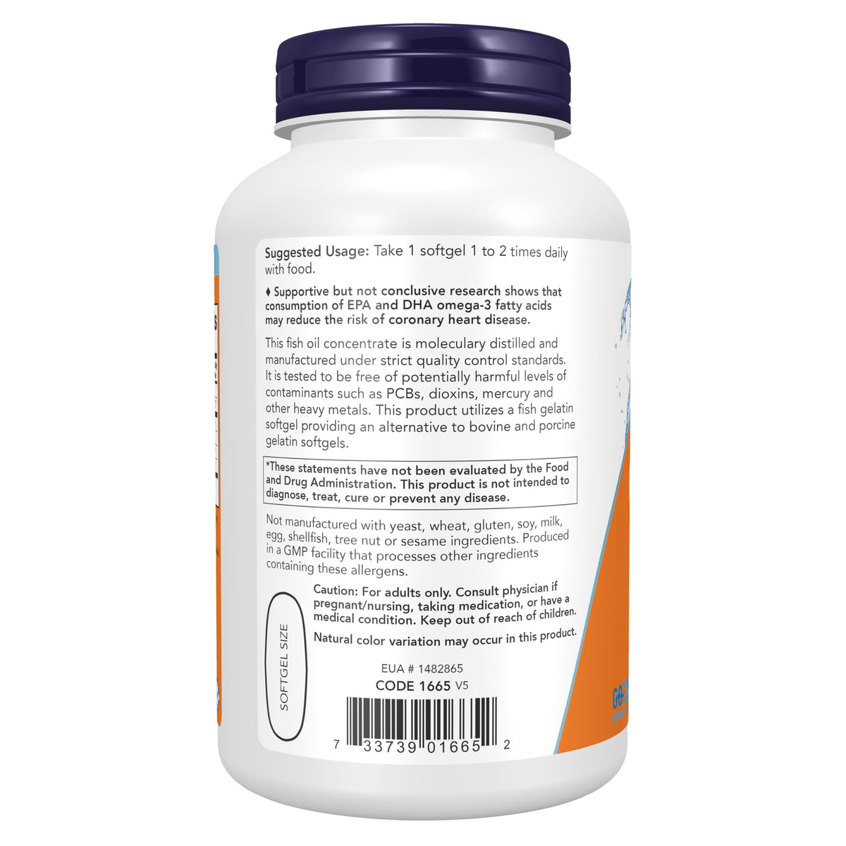 NOW Ultra Omega-3 500 EPA 250 DHA - 180 Softgels - image 3