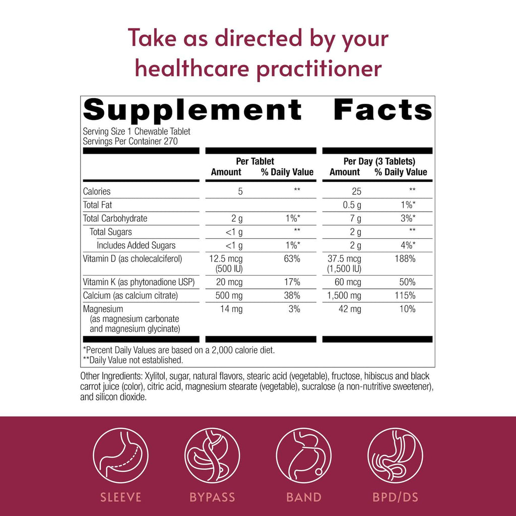 Bariatric Advantage Calcium Citrate Chewable, Wild Cherry - 270 Tablets - image 4