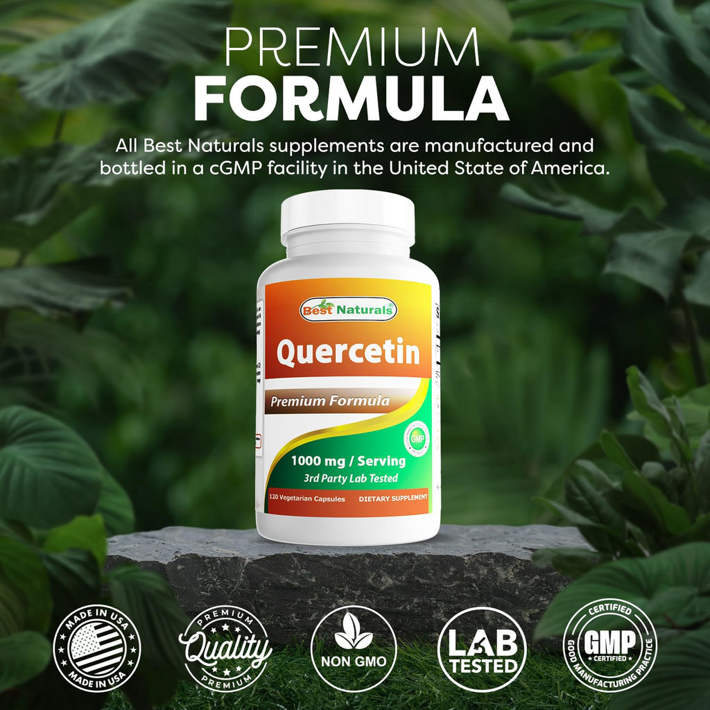 Best Naturals Quercetin 1000 mg Antioxidant - 120 Vegetarian Capsules - image 5