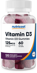 Nutricost Vitamin D3 Gummies 2500 IU - 120 Gummies