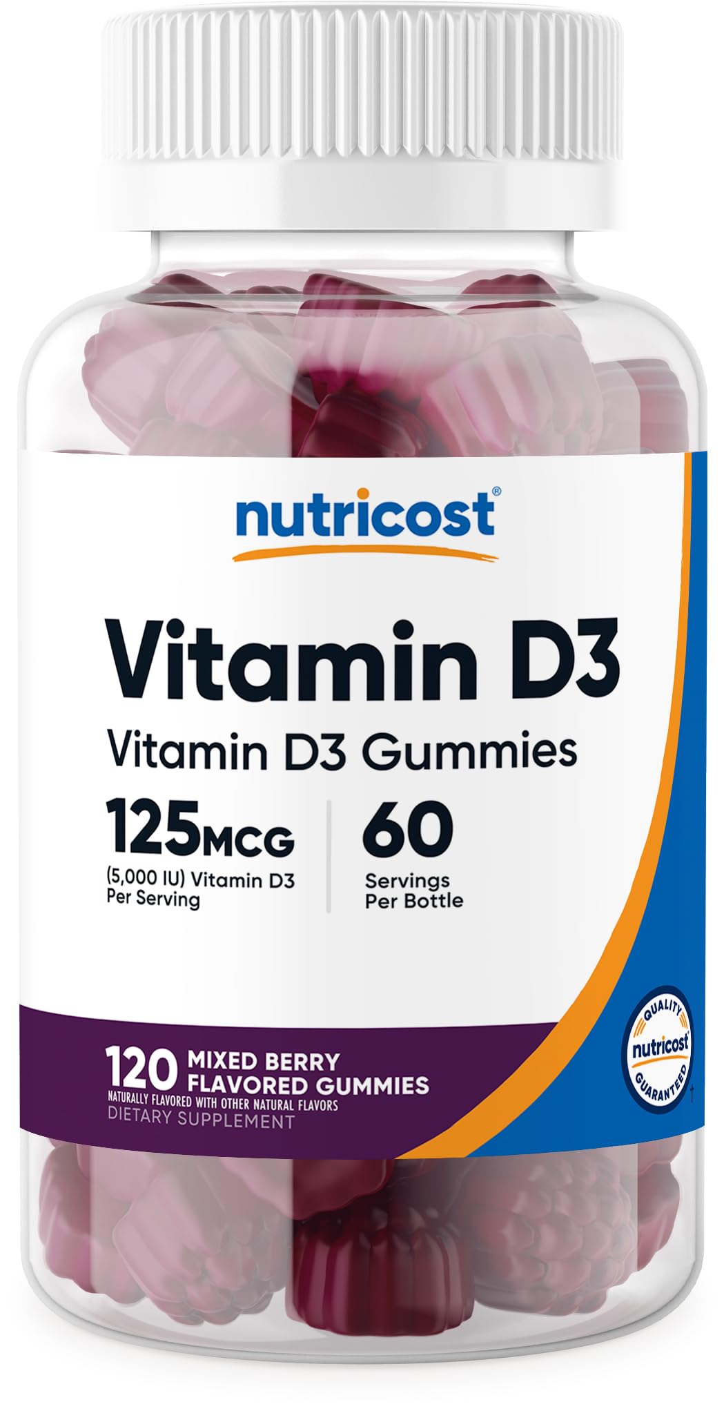 Nutricost Vitamin D3 Gummies 2500 IU - 120 Gummies