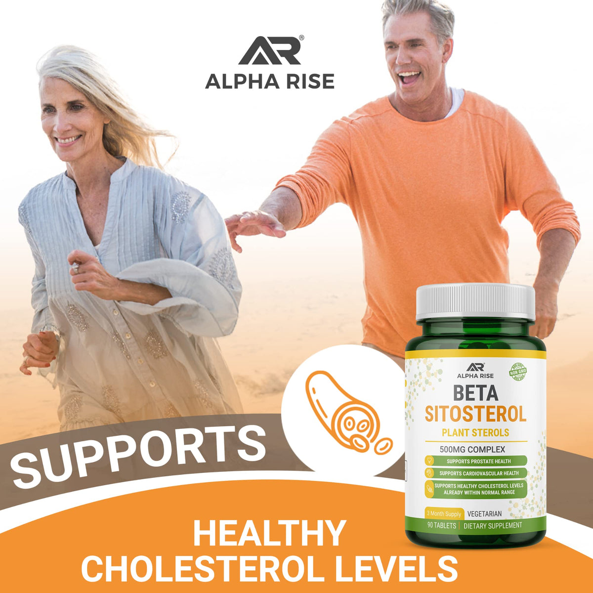 ALPHA RISE Beta Sitosterol 500 mg Prostate Health Support - 90 Tablets - image 4