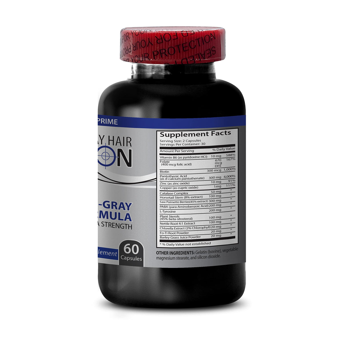 Health Solution Prime Organic Biotin Gray Hair Solution - 180 Capsules - image 4