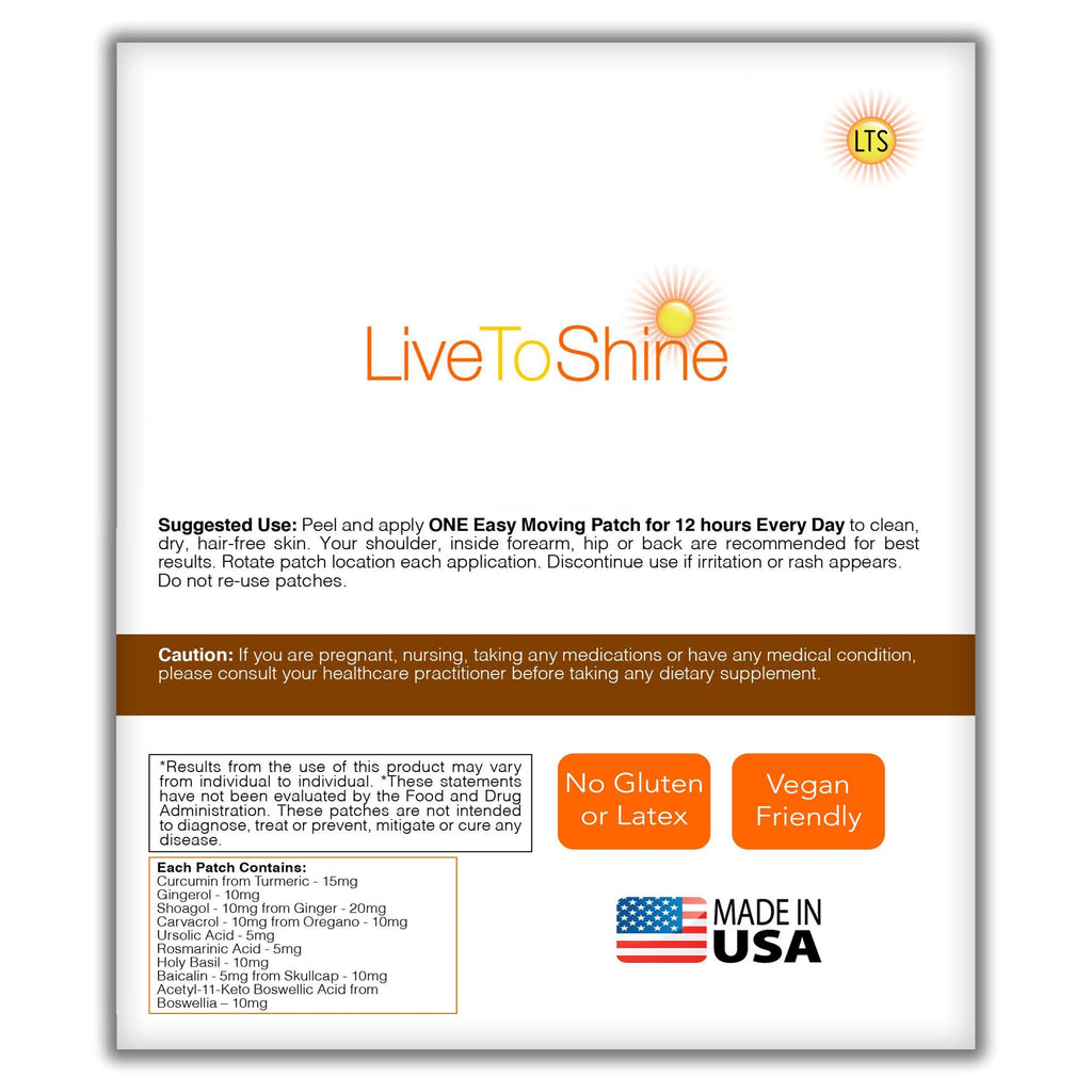 Live To Shine Turmeric Curcumin Topical Patches Joint Support - 30 Count - image 7