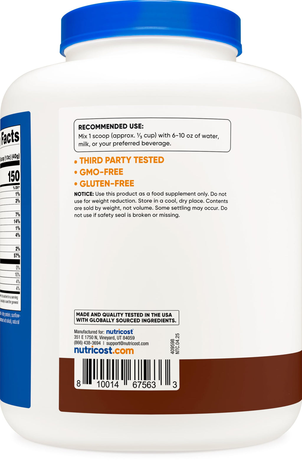 Nutricost Grass-Fed Whey Protein Isolate - Non-GMO