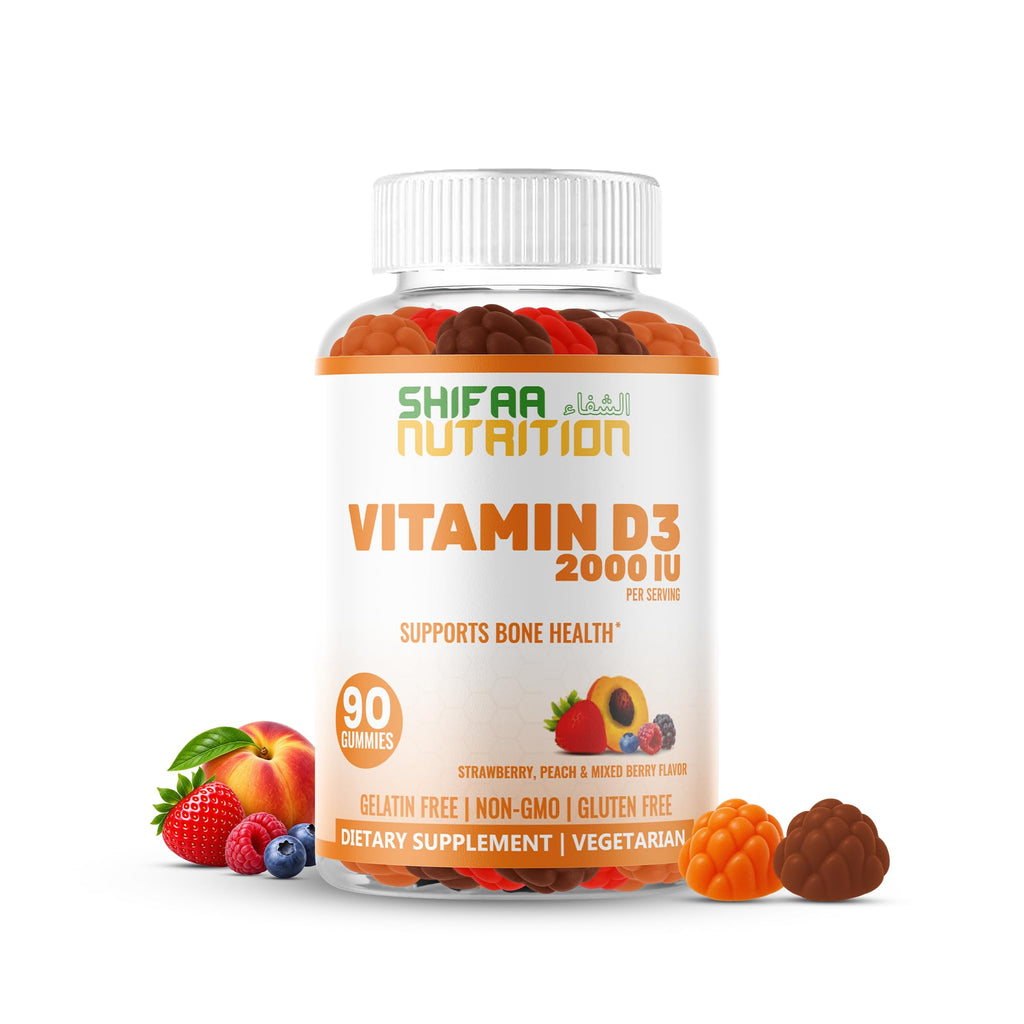 SHIFAA NUTRITION Vitamin D3 Gummies for Adults & Kids - 90 Count