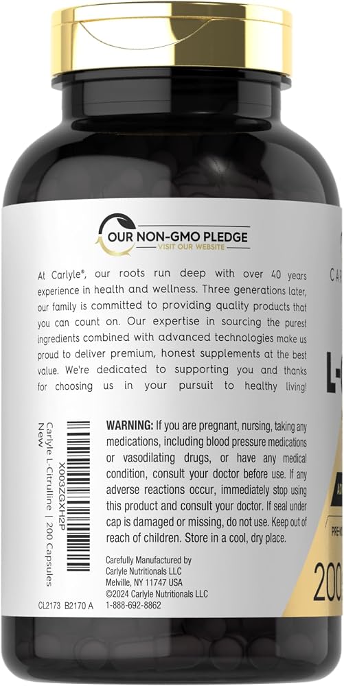 Carlyle L-Citrulline 1600mg - 200 Capsules - image 3