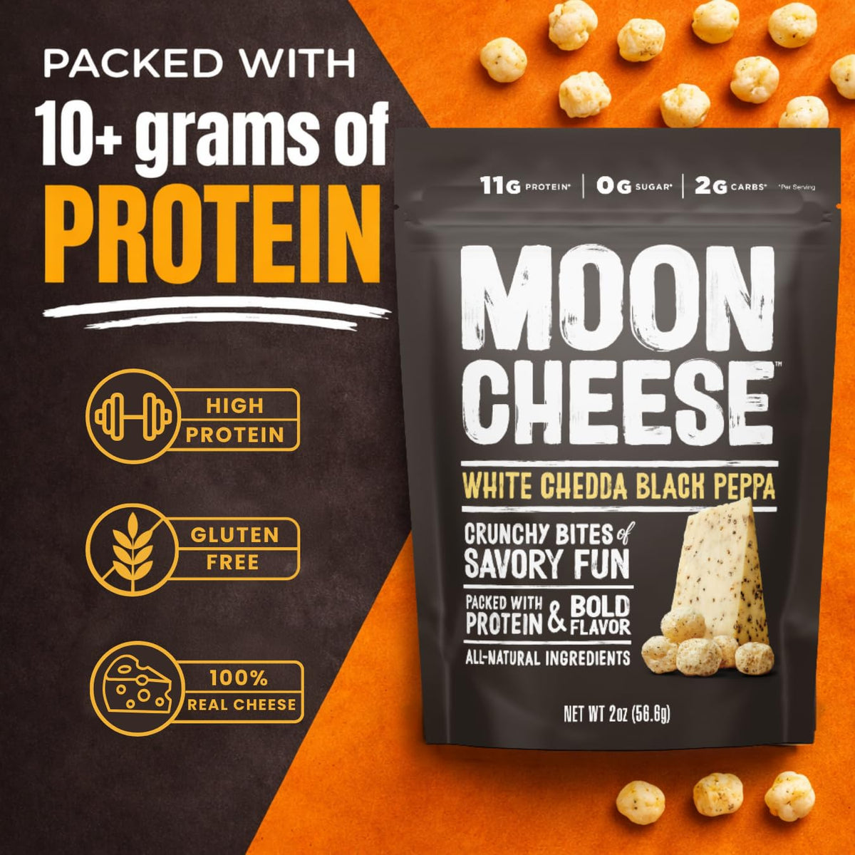 Moon Cheese White Chedda Black Peppa Cheese Bites - 3 Pack - image 4