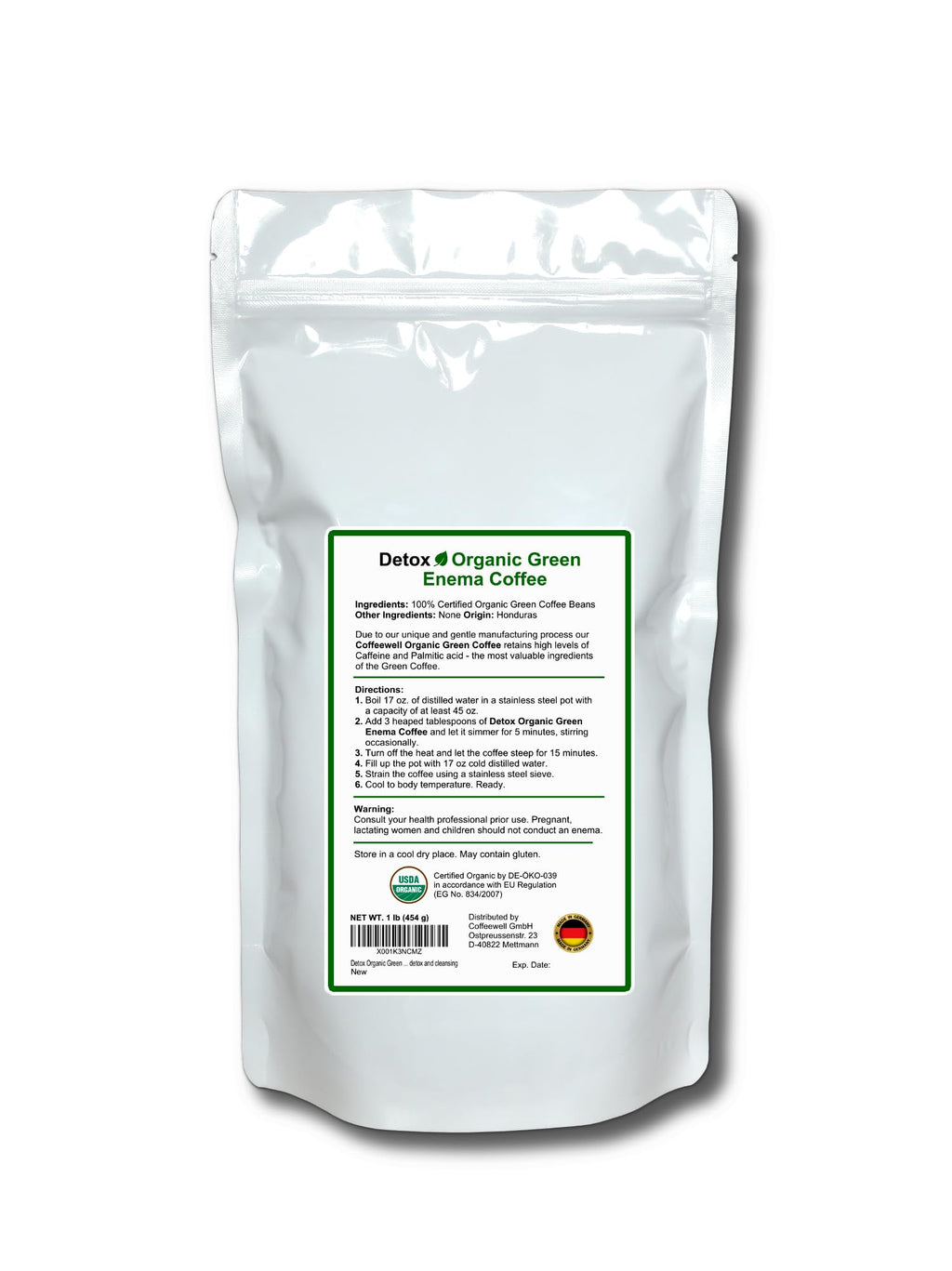 Detox Organic Green Enema Coffee - 1 Pound - image 2