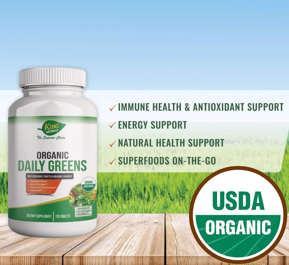 King Naturals Organic Daily Greens Tablets - 120 Count - image 2