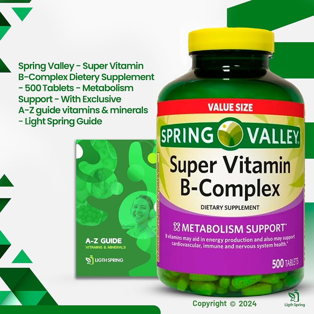 LightSpring Super B-Complex Tablets - 500 Count (2 Pack) - image 2