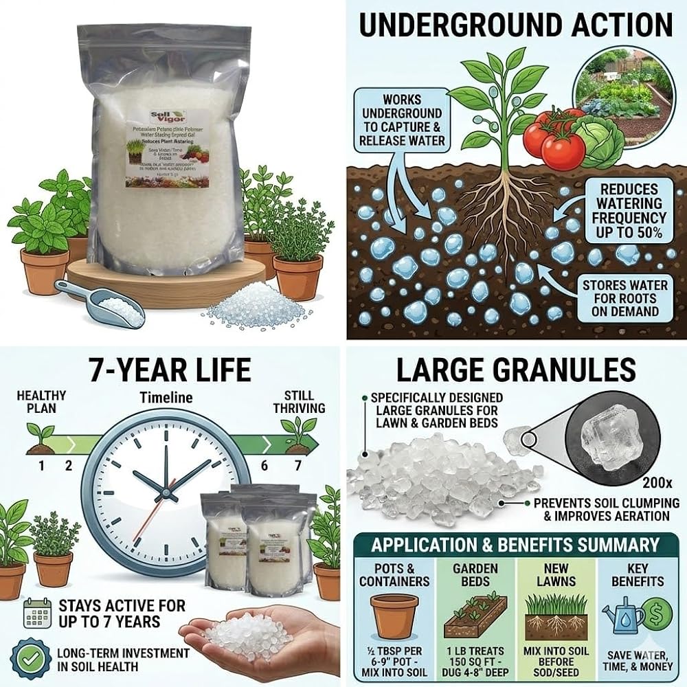 Soil Vigor Water Storing Crystals Soil Amendment - 20 LB - image 2