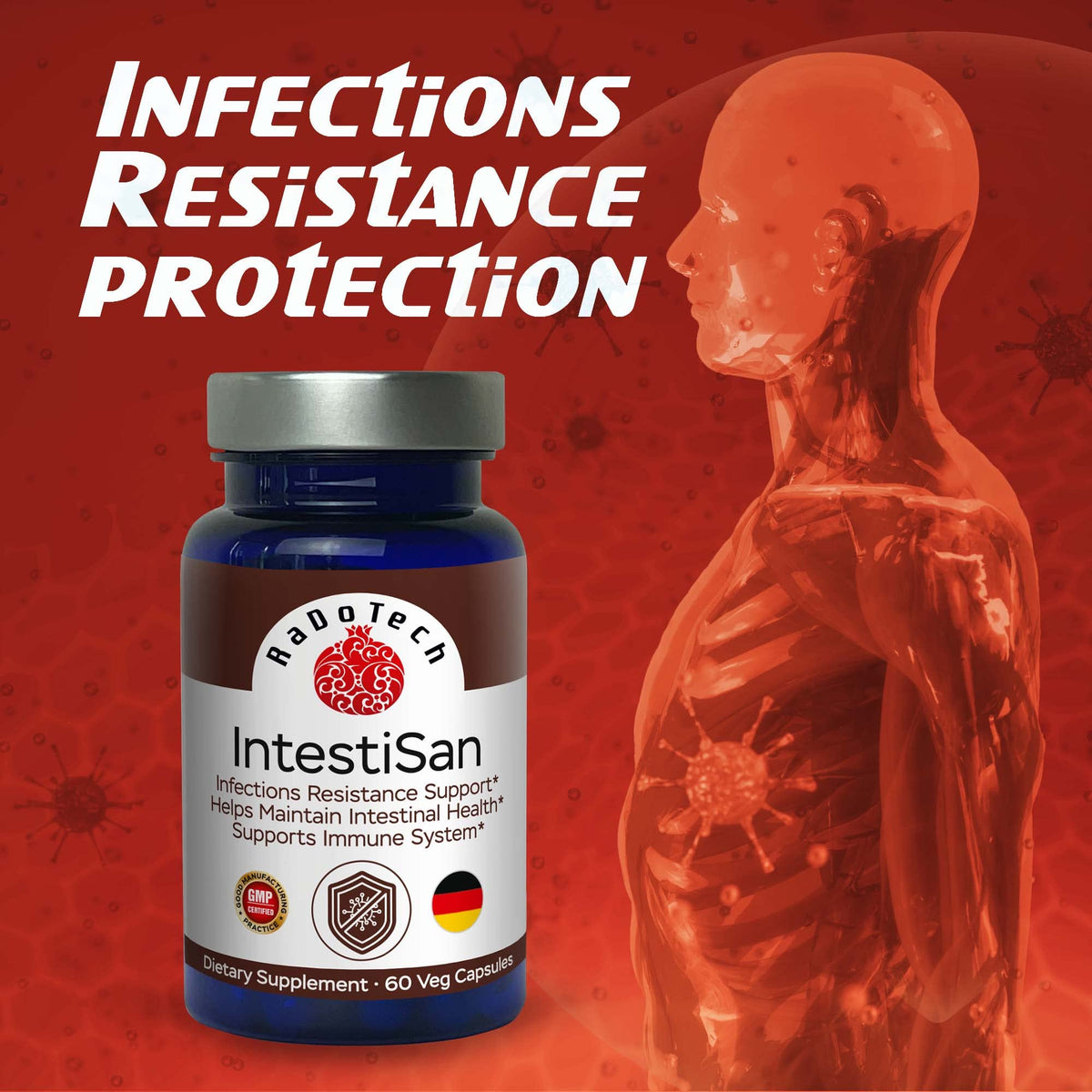 RaDoTech IntestiSan Olive Leaf Extract Immune Support - 60 Capsules - image 2