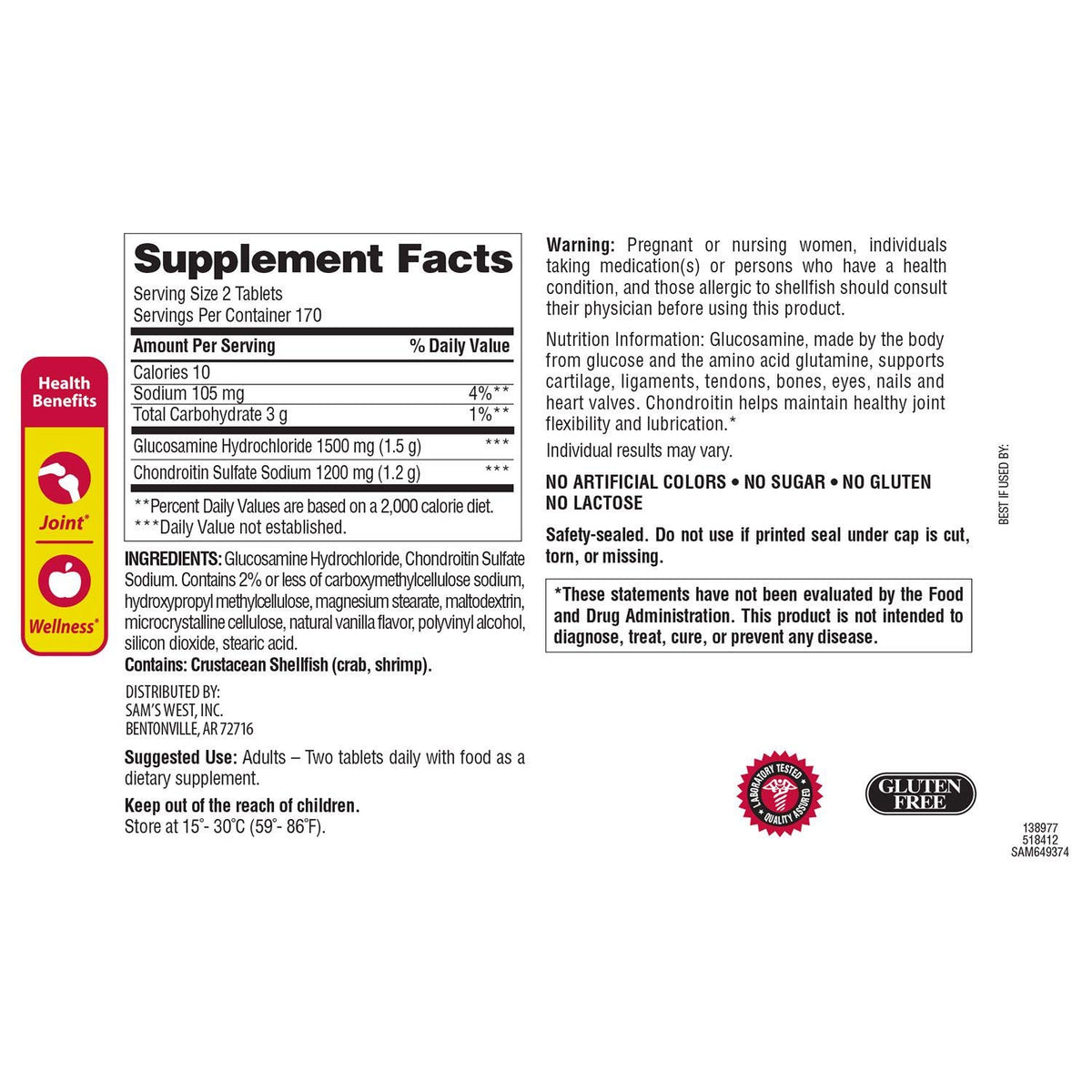 Member's Mark Triple Strength Glucosamine Chondroitin - 340 Tablets - image 3