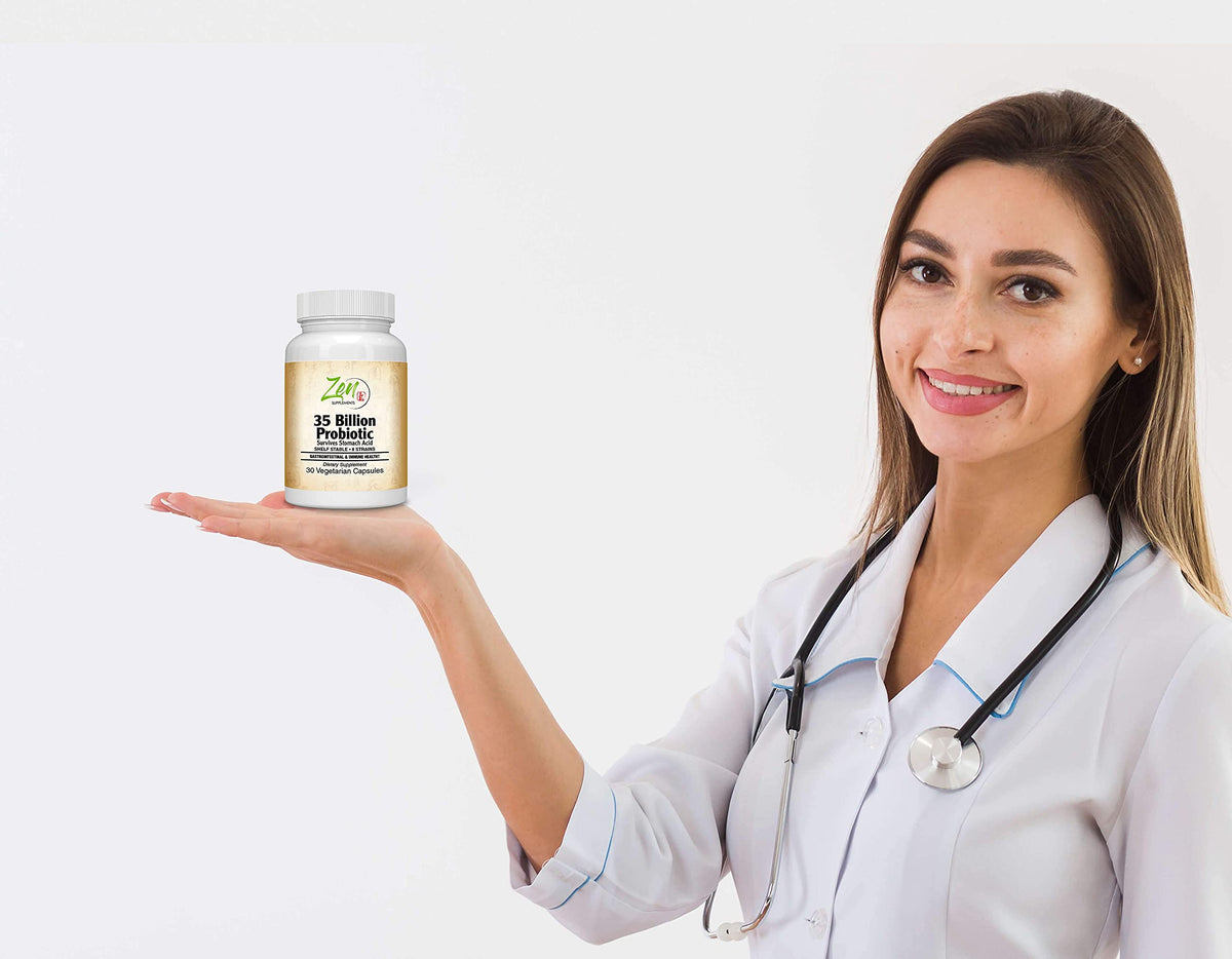 Zen Supplements 35 Billion Probiotic CFU 8 Strains - 30 Vegetarian Capsules - image 2
