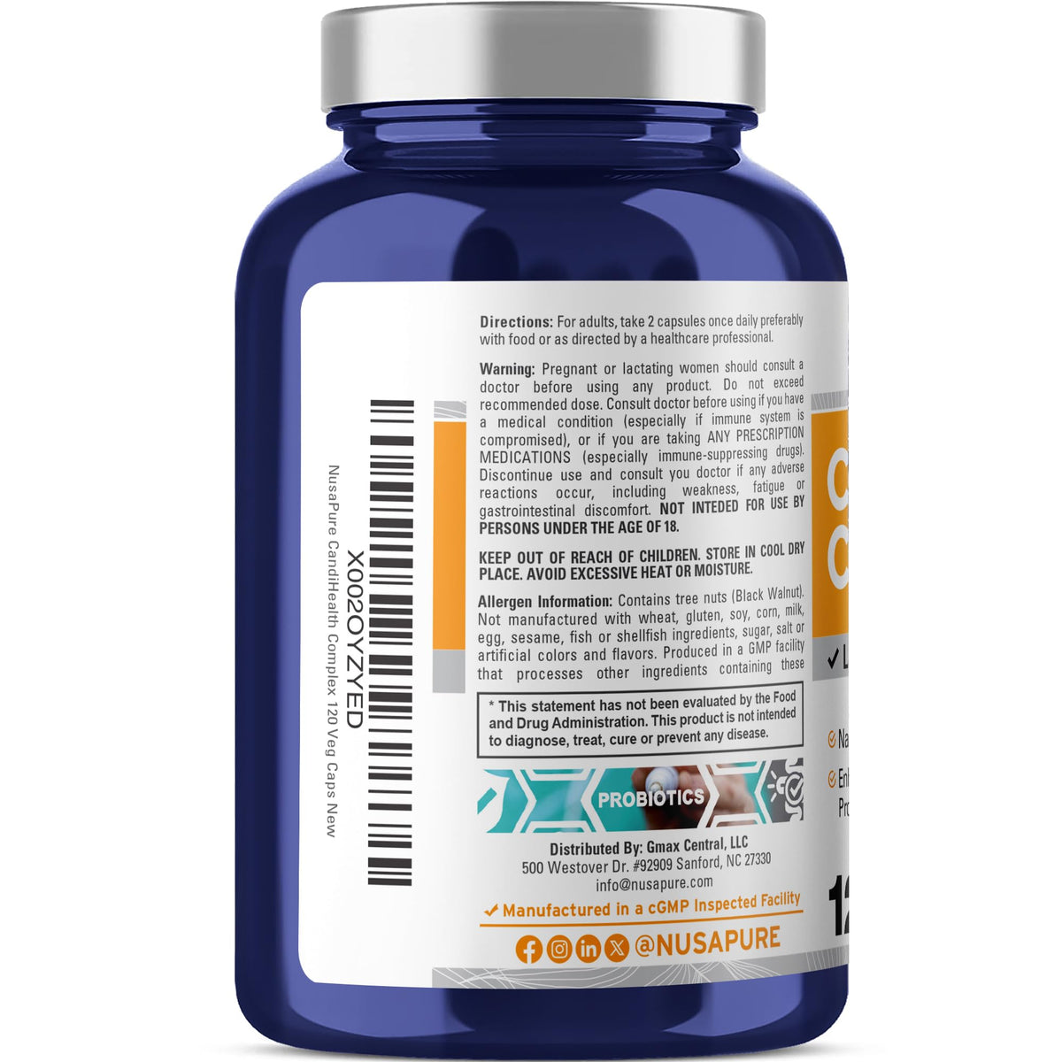 NusaPure CandiHealth Complex Vegan - 120 Vegetarian Capsules - image 3