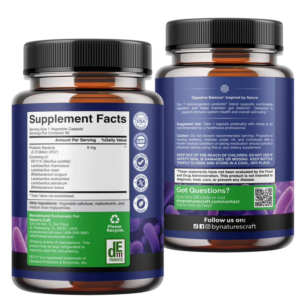 Bio Sense Probiotics and Prebiotics Acidophilus Supplement - 60 Capsules - image 2