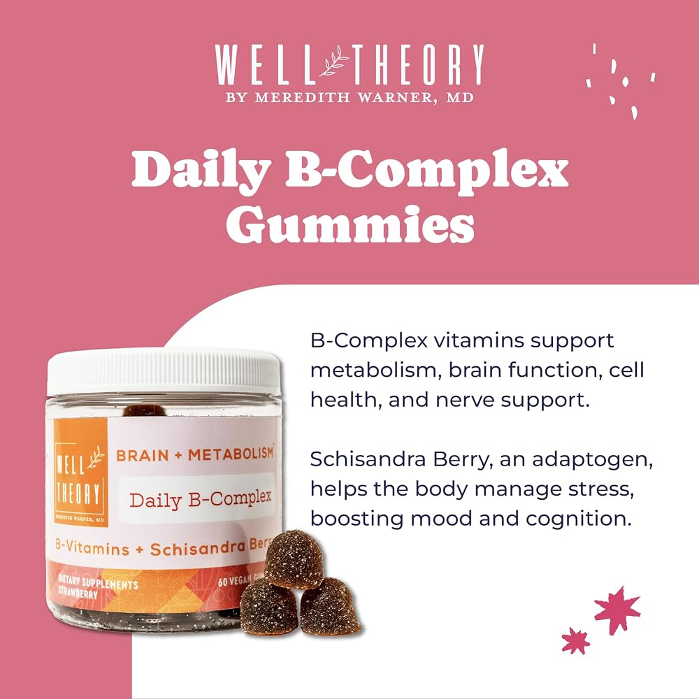 WELL THEORY Daily B-Complex Gummies for Brain & Metabolism - 60 Gummies - image 2