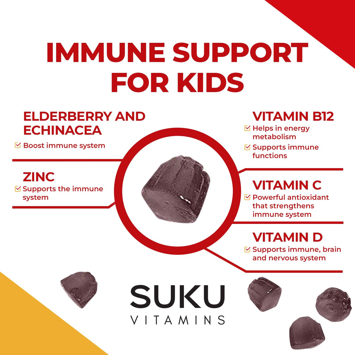 SUKU Kids Super Immunity Elderberry Gummies - 50 Count - image 5