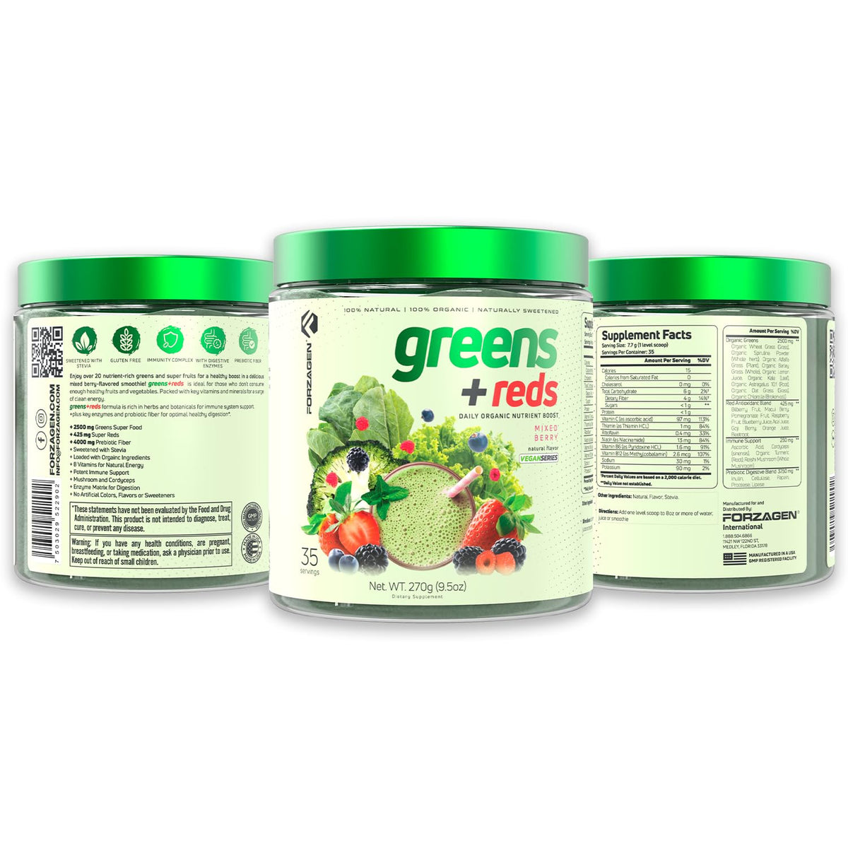 Forzagen Vegan Greens & Reds Superfood Powder - 35 Servings - image 2